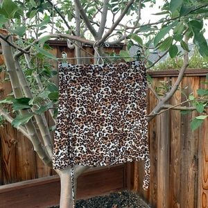 Kenndall and kylie leopard print mini wrap skirt